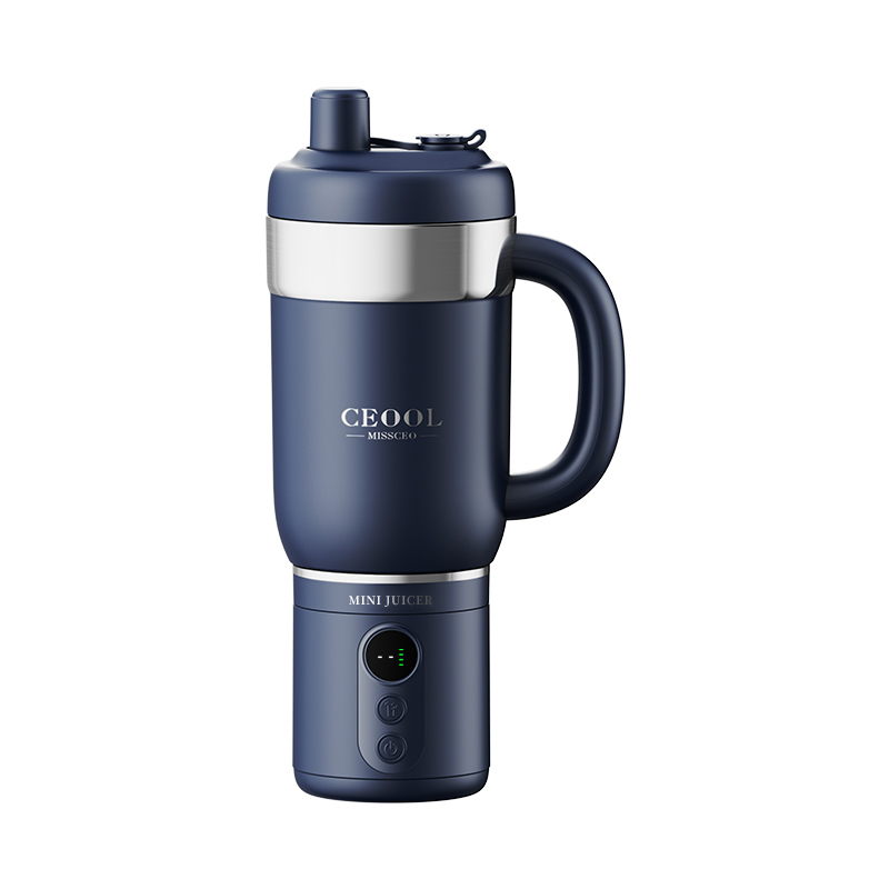CEOOL portable mini juicer navy blue color, rechargeable electric blender with handle, OEM ODM available