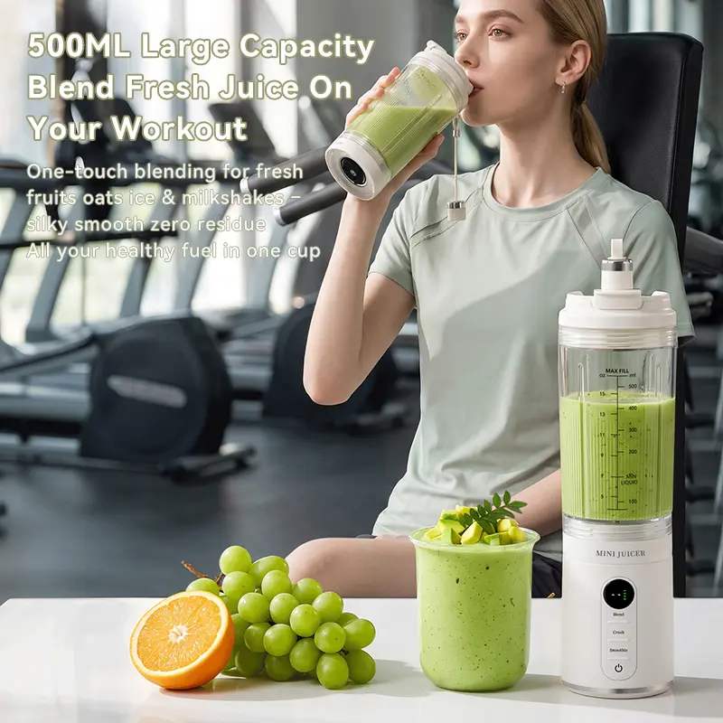 CEOOL FT612B 便携式榨汁杯 500ml, 120W 11.1V 可充电搅拌机，运动健身旅行果汁机，支持 OEM/ODM