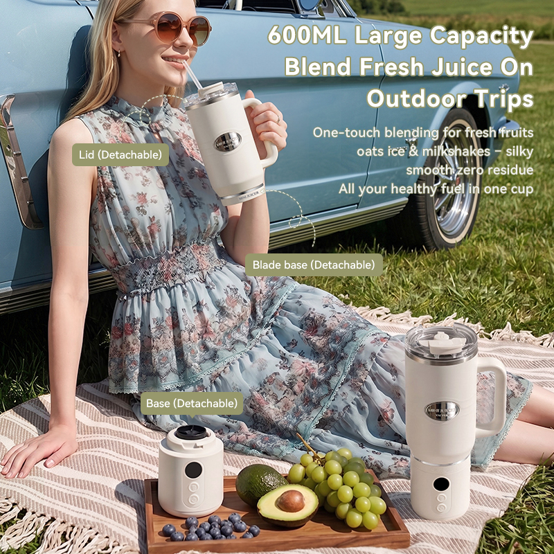 CEOOL FT833 Portable Rechargeable Juicer Cup, 600ml Large Capacity for Outdoor Travel