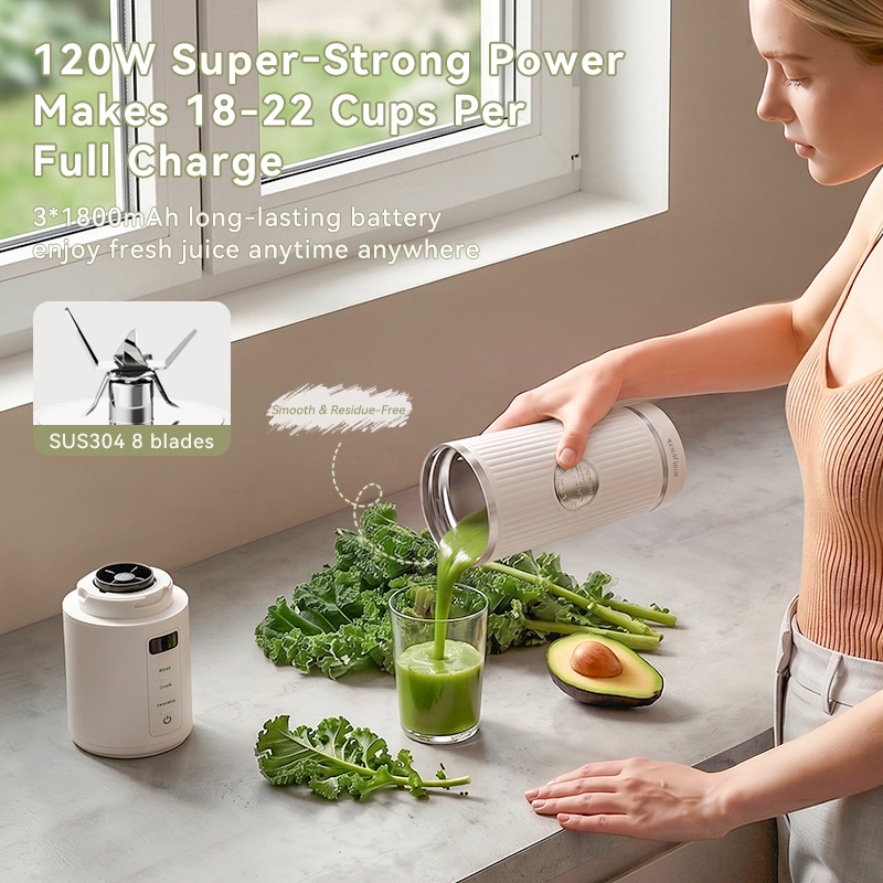 CEOOL FT611 portable blender 120W, SUS304 8 blades, high-speed smooth juicing, OEM ODM