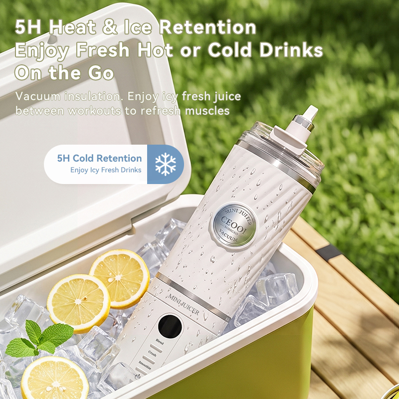 CEOOL FT612 portable blender with 5h cold & heat retention, vacuum insulated cup, OEM ODM custom