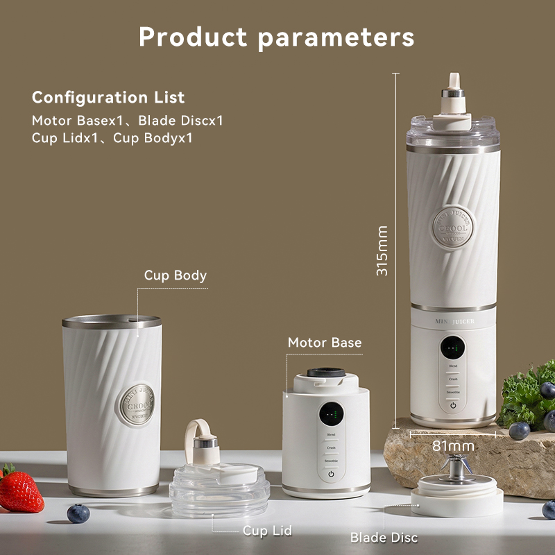 CEOOL FT612 portable blender product specification chart, dimension & component list, OEM ODM