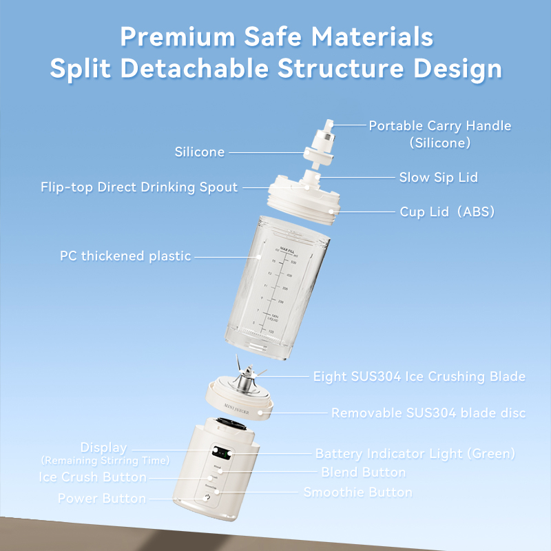 CEOOL FT611B split detachable juicer structure, PC cup body, SUS304 blades, OEM ODM customization