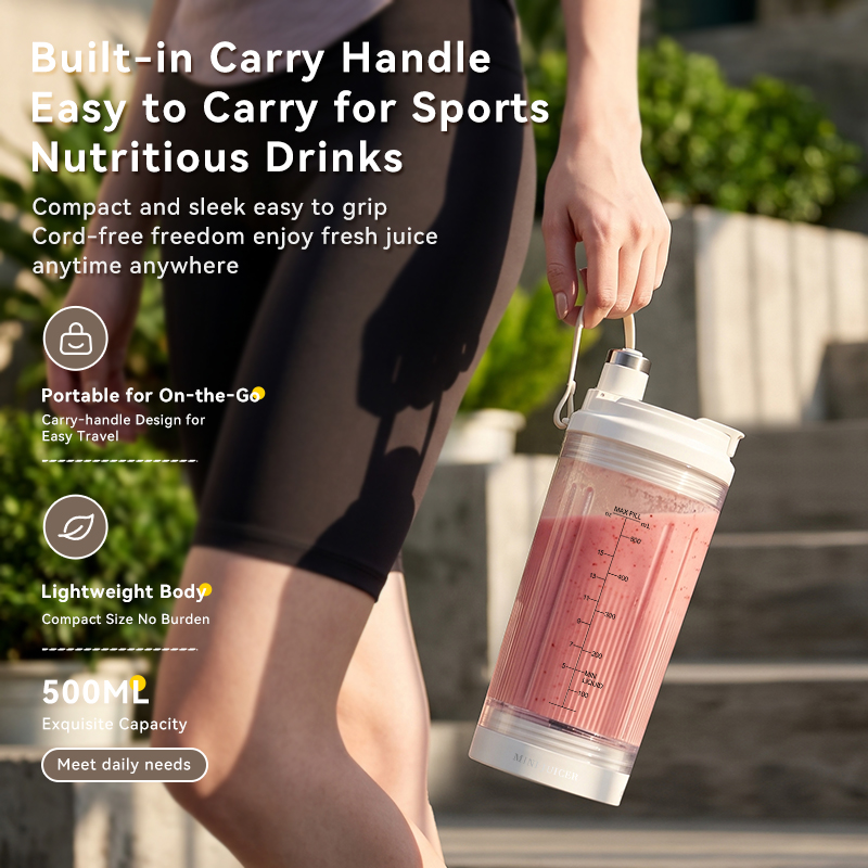 CEOOL FT611B portable juicer with carry handle, 500ml sports travel blender, USB rechargeable, OEM ODM