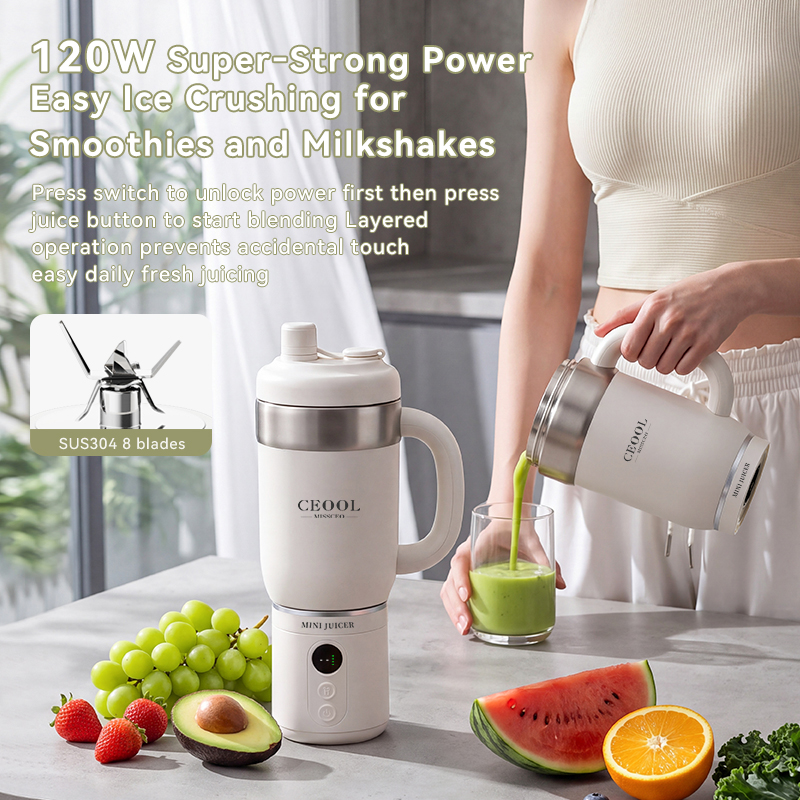 CEOOL FT811 portable blender, 120W powerful ice crushing, SUS304 blades, rechargeable smoothie maker, OEM