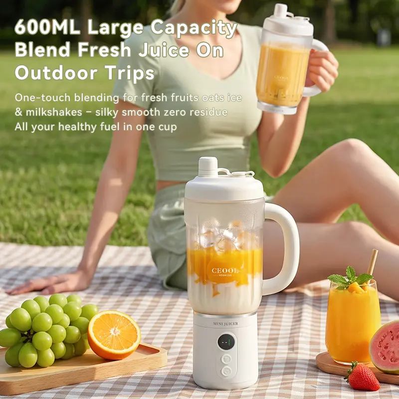 CEOOL FT811B 600ml 大容量便携榨汁机，一键式水果、冰块及奶昔搅拌机，支持 OEM/ODM