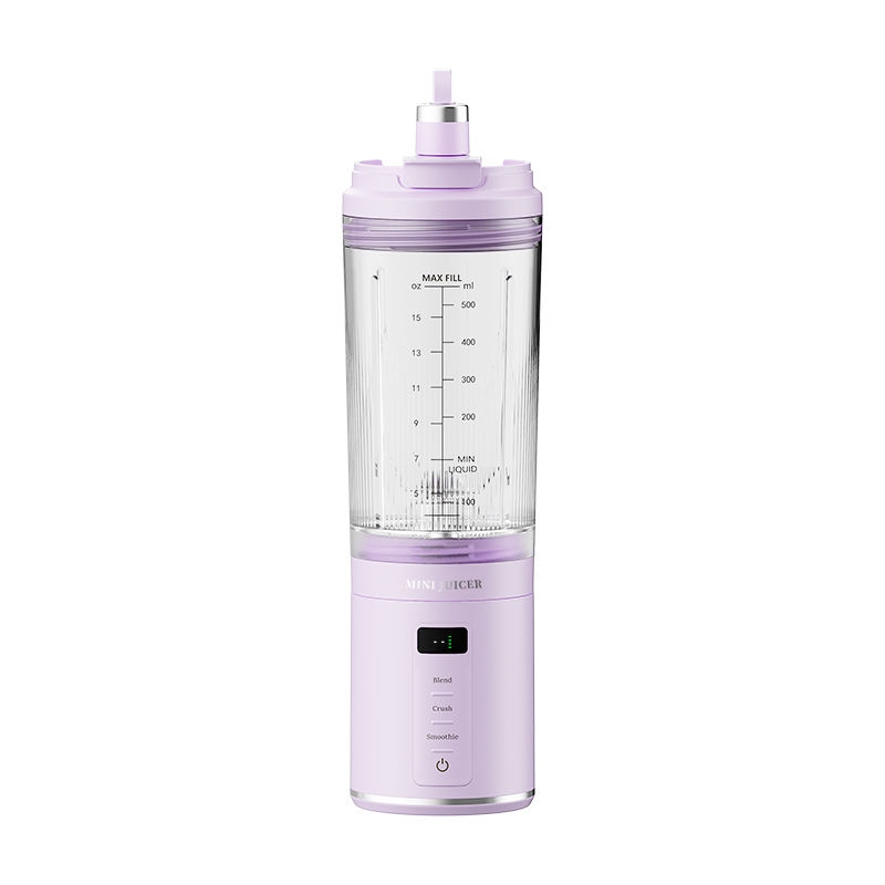 CEOOL FT611B purple portable juicer blender,11.1V,500ml USB rechargeable cup,detachable blade base,OEM ODM