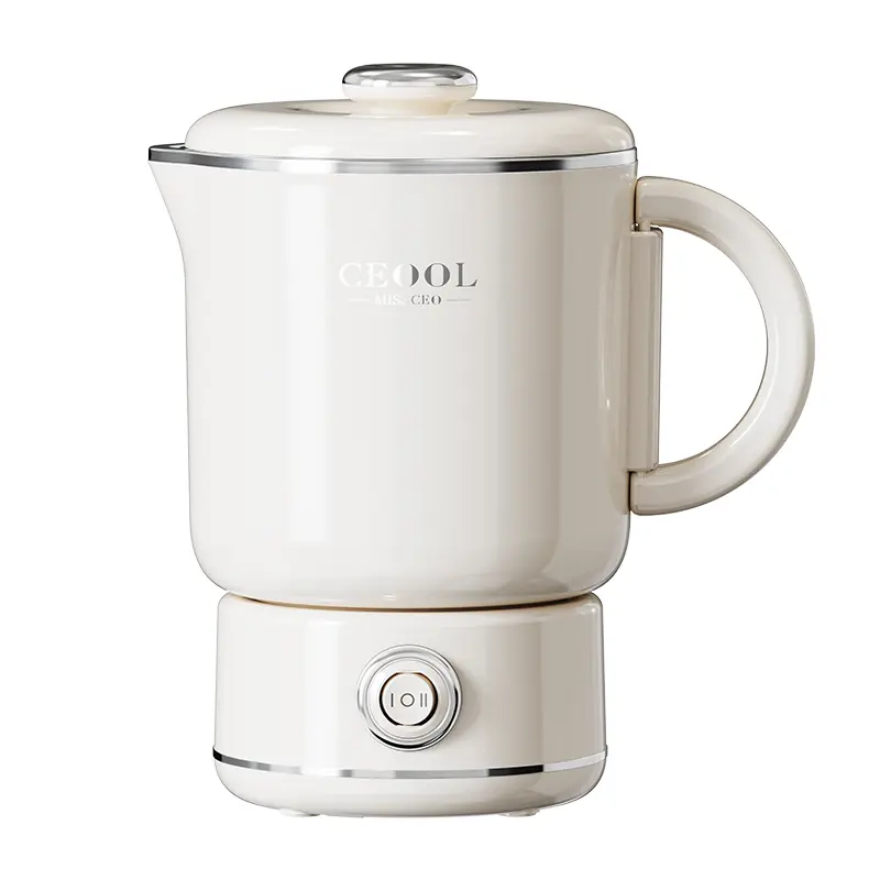 CEOOL SH951 portable travel electric kettle, cream white hot water boiler, foldable handle & base for hotel trip