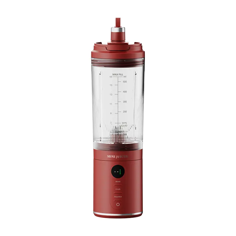 CEOOL FT612B 红色便携式榨汁机，120W 11.1V, 500ml，USB 充电，OEM/ODM 小家电
