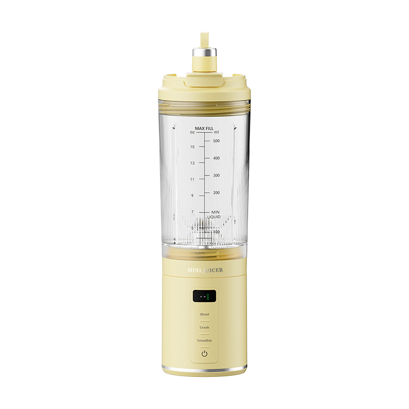 CEOOL FT611B yellow portable juicer blender,11.1V,500ml USB rechargeable cup,detachable blade base,OEM ODM