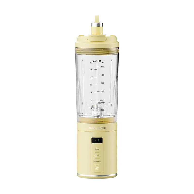 CEOOL FT611B 便携式榨汁机，黄色，11.1V，500ml USB 充电杯，可拆卸刀座，支持 OEM/ODM