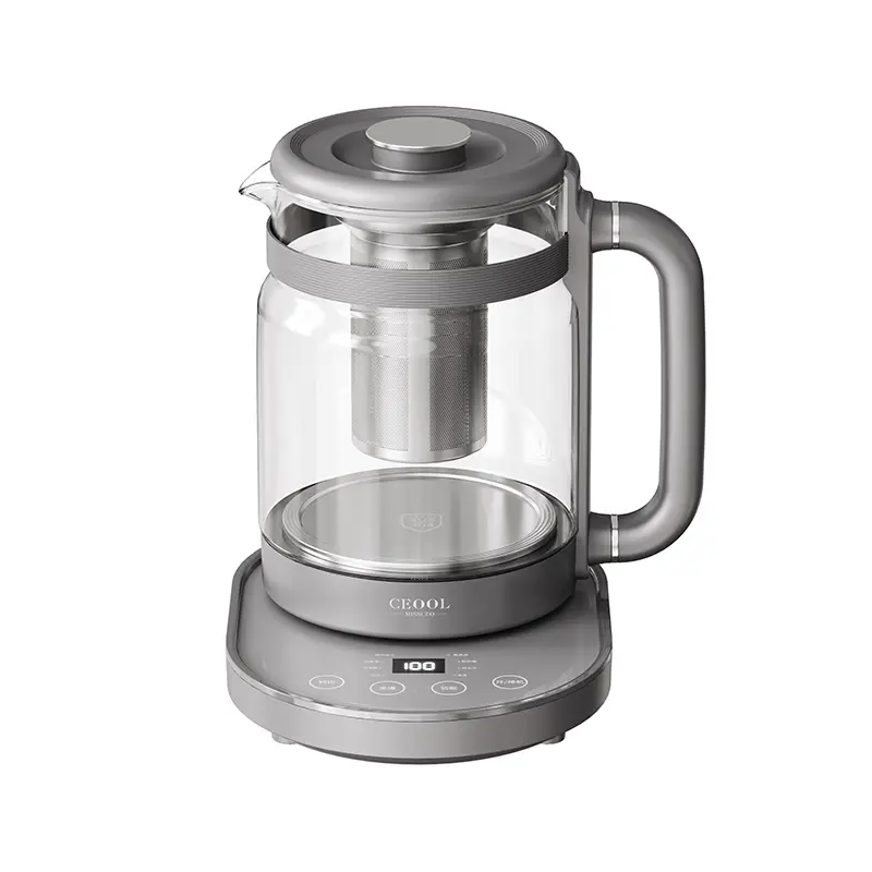 CEOOL BL009 grey glass electric health pot, digital touch control kettle for tea and herbal soup