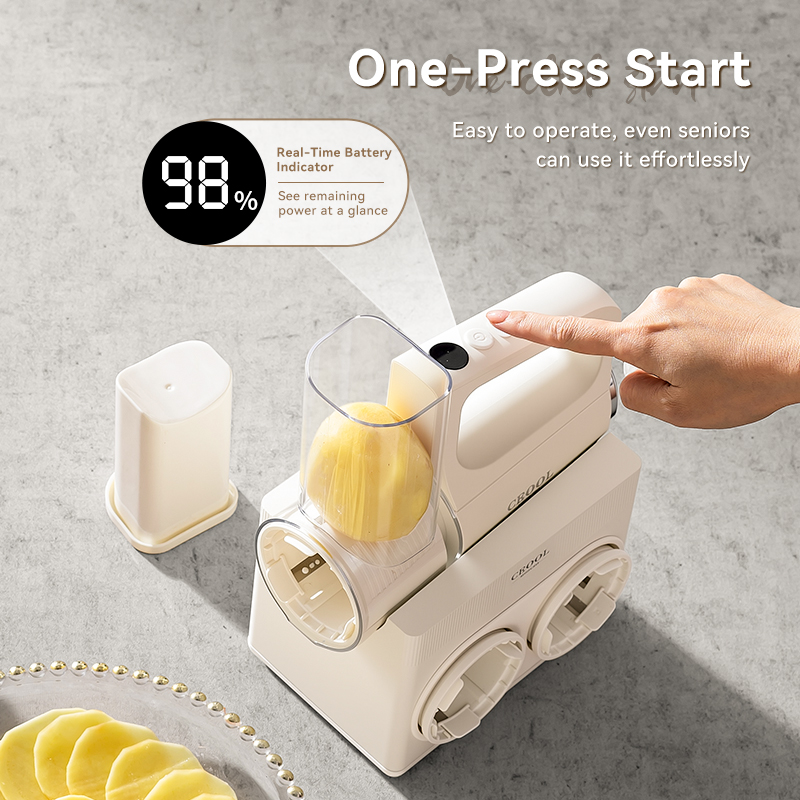 CEOOL QC303B Electric Vegetable Chopper, One Press Start & Battery Indicator