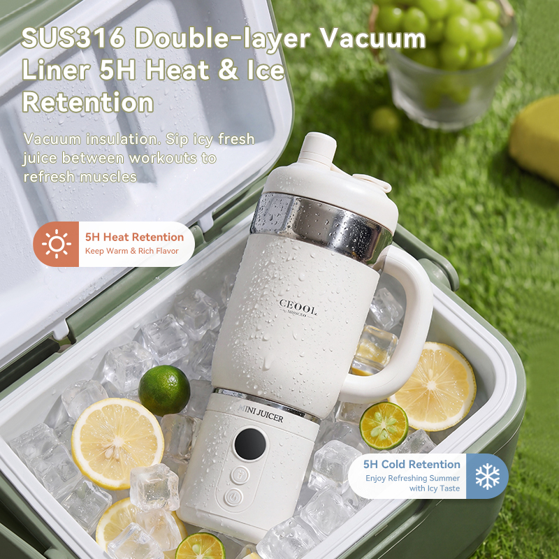 CEOOL FT811 portable blender, SUS316 double-layer vacuum liner, 5H heat & cold retention, OEM