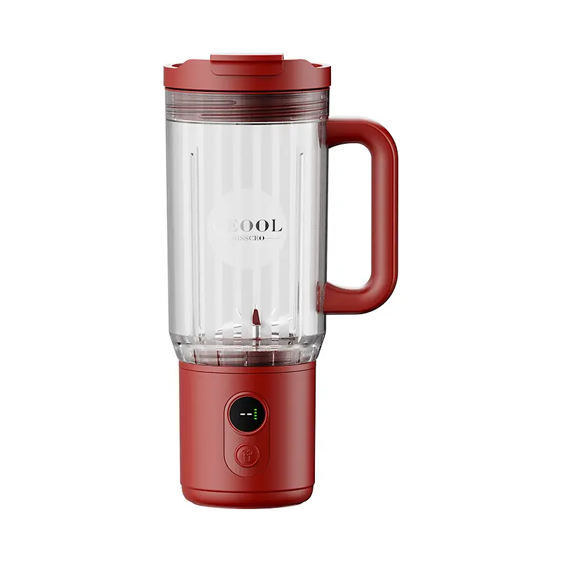 Red DP833B portable blender with transparent cup and handle