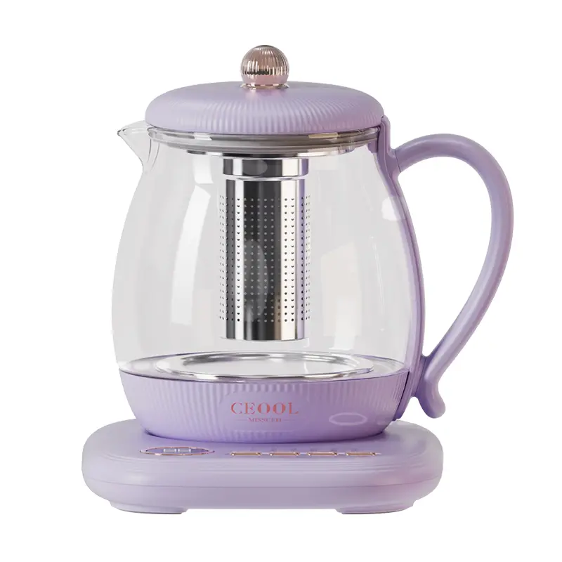 CEOOL GC-674 紫色养生壶，800ml 玻璃电茶壶，配 SUS304 滤网，家用草本茶冲泡器