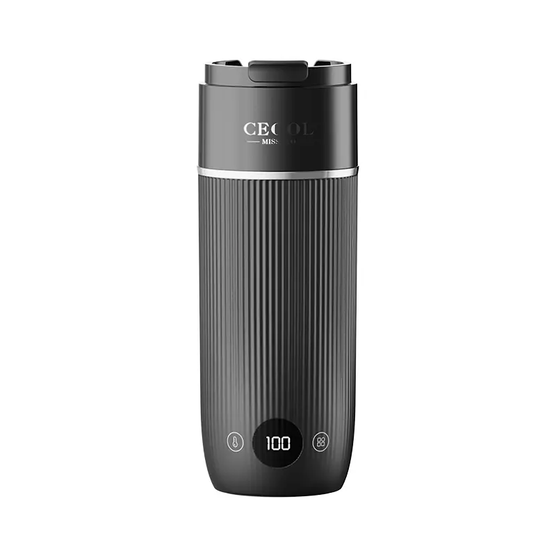 CEOOL CLS1501 black portable boiling cup,450ml SUS304 liner,digital temperature display,travel kettle,OEM ODM