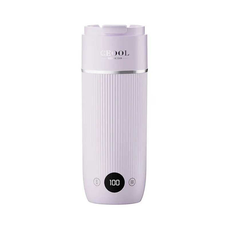 CEOOL CLS1501 lavender portable boiling cup,450ml SUS304 liner,digital temp control,travel heating cup,OEM ODM