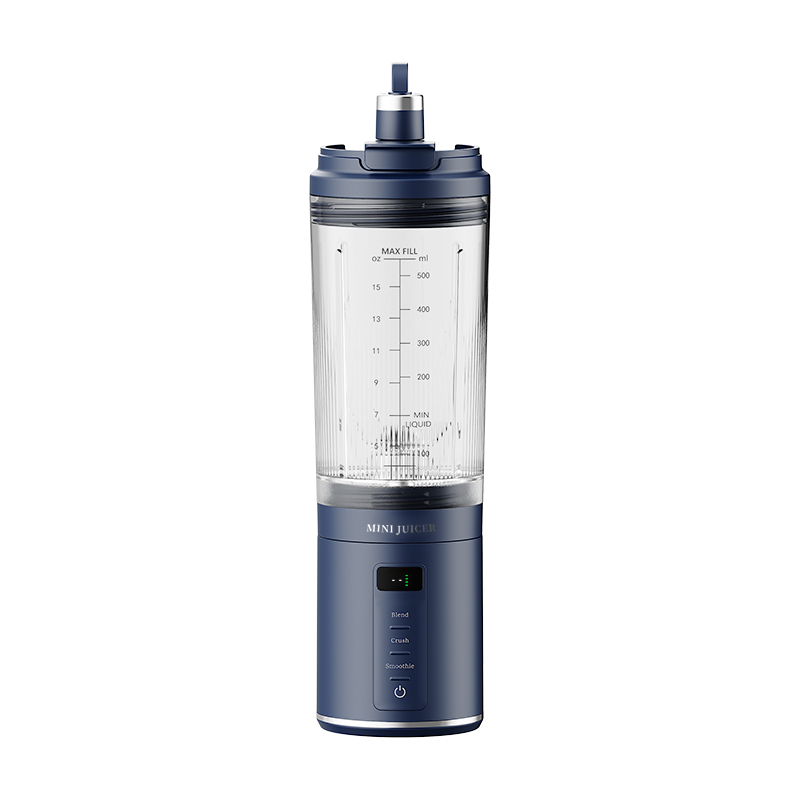 CEOOL FT611B navy blue portable juicer blender,11.1V,500ml USB rechargeable cup,detachable blade base,OEM ODM