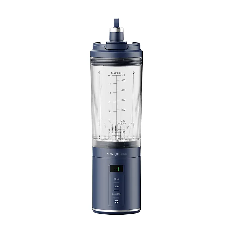 CEOOL FT611B 深蓝色便携榨汁机，11.1V，500ml USB 充电杯，可拆卸刀座，支持 OEM/ODM