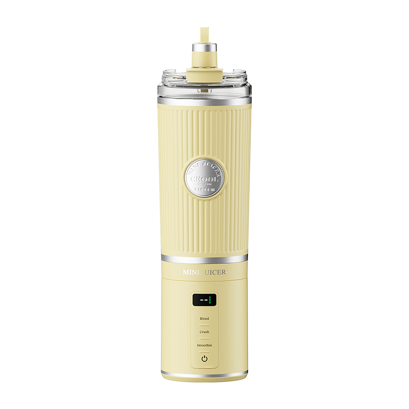 CEOOL FT611 portable blender light yellow, 500ml double wall vacuum insulated tumbler, rechargeable juicer cup OEM ODM