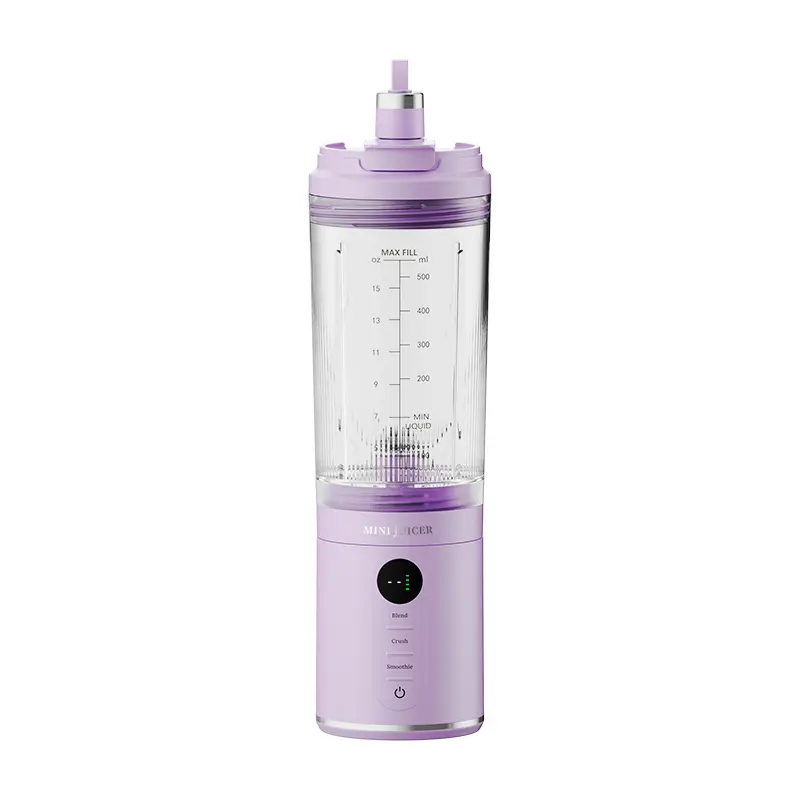 CEOOL FT612B 便携式榨汁机，淡紫色，120W，11.1V,500ml，USB 可充电，OEM/ODM 小家电
