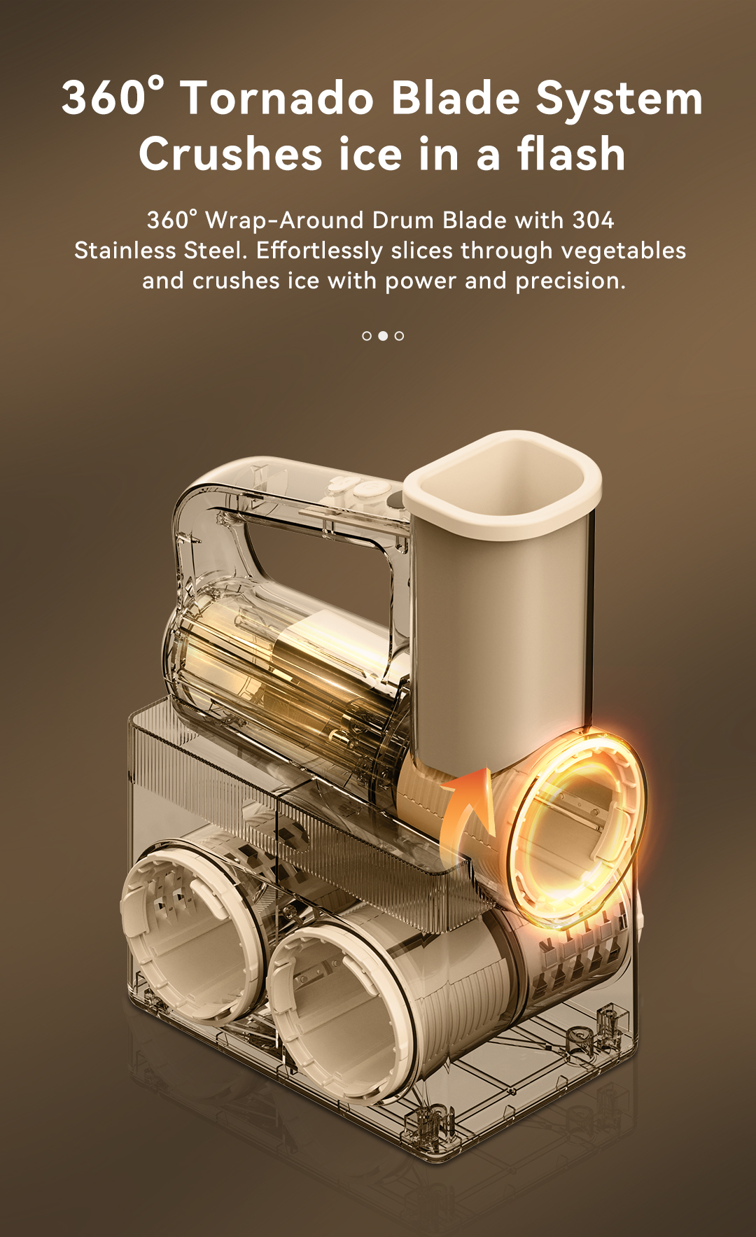CEOOL QC303B vegetable chopper, 360 tornado 304 stainless steel blade system