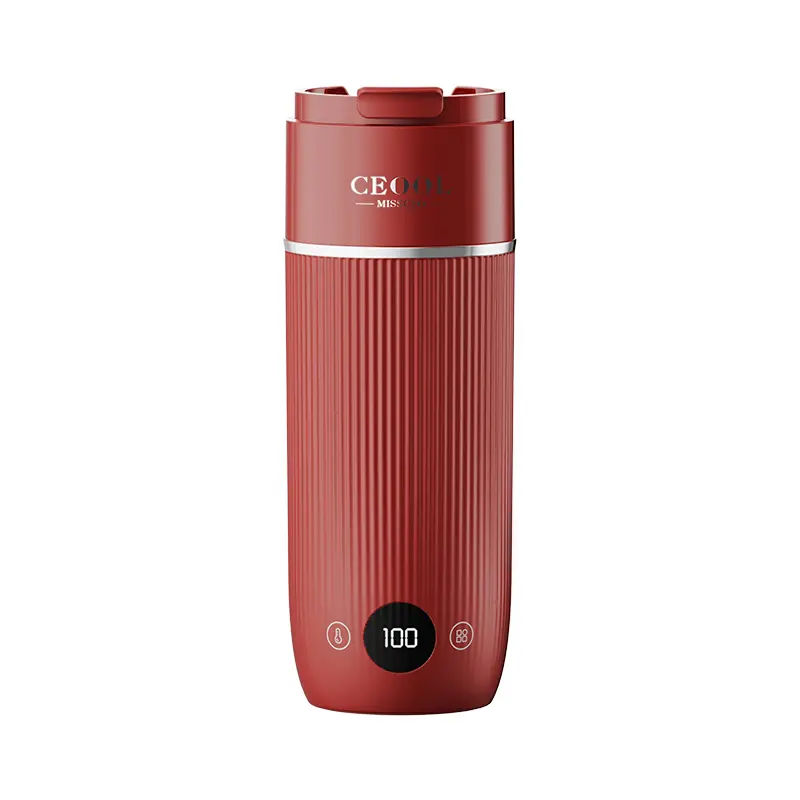 CEOOL CLS1501 wine red portable boiling cup,450ml SUS304 liner,portable travel heating cup,OEM ODM small home appliance