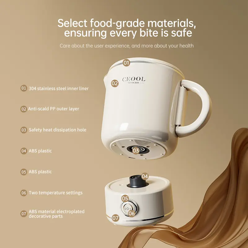 CEOOL SH951 foldable kettle food grade material, 304 stainless steel liner with multi safety protection