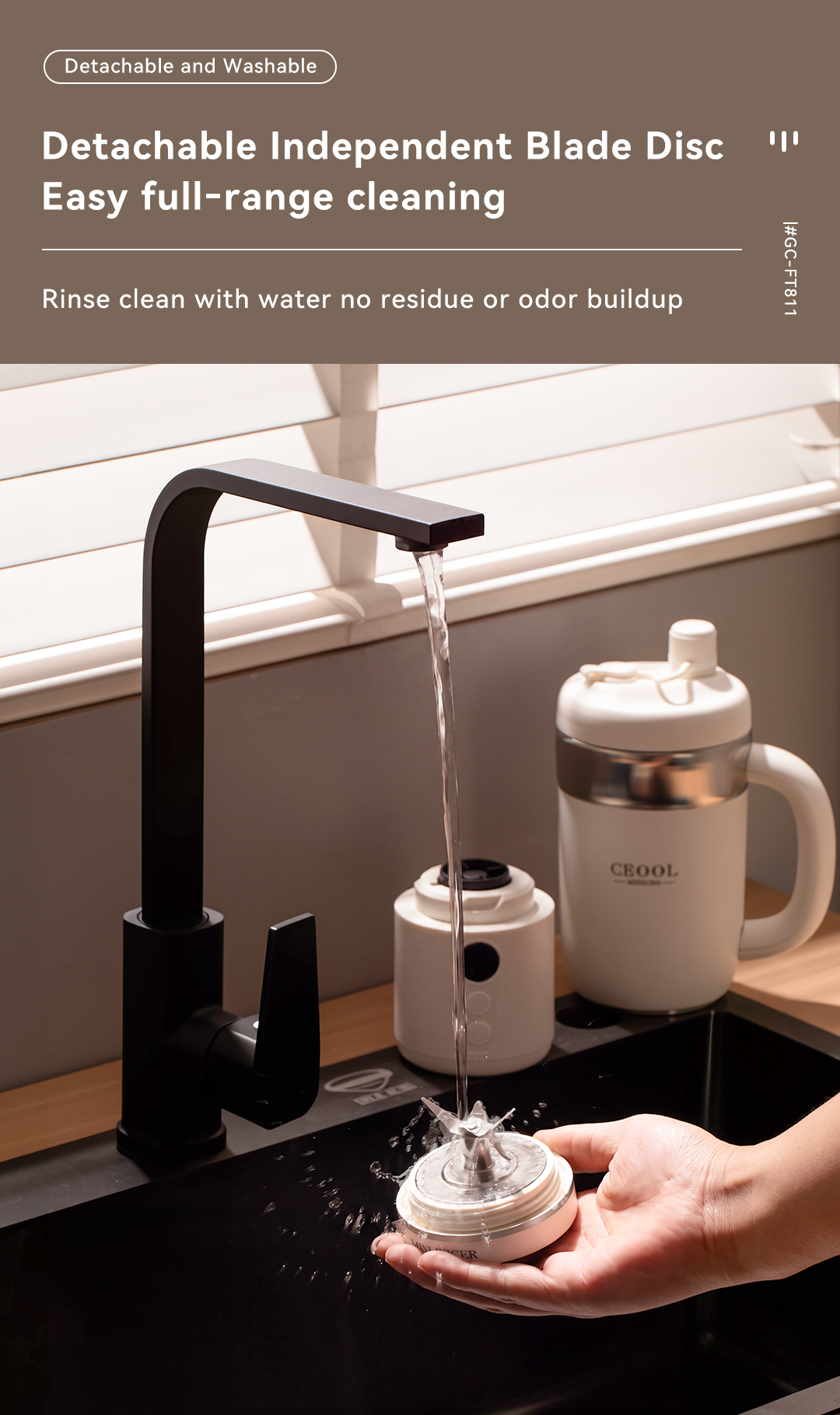 CEOOL GC-FT811 detachable blade disc portable juicer cup easy to clean, OEM ODM