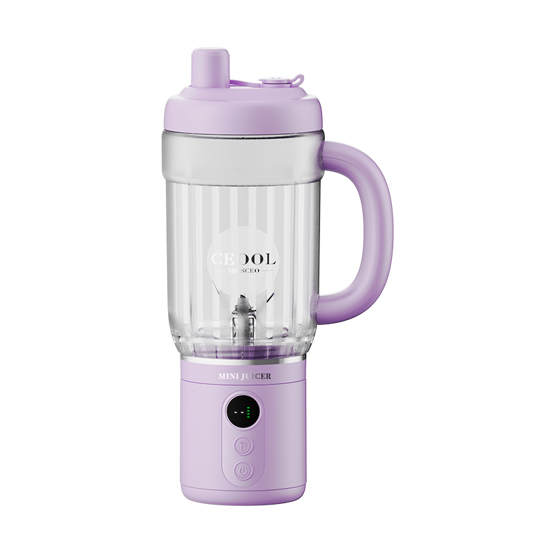 CEOOL FT811B 便携式榨汁机，120W 功率，11.1V,600ml 容量，可拆卸刀头组件，淡紫色，支持 OEM/ODM