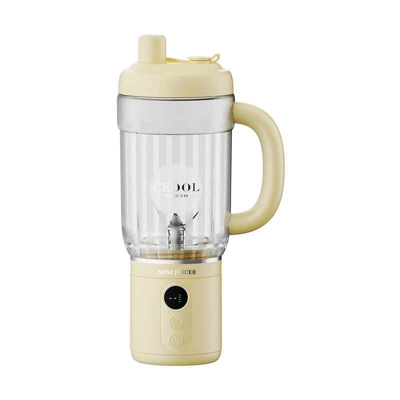 CEOOL FT811B 便携式榨汁机 120W 11.1V, 600ml，可拆卸刀头组件，奶油黄色，支持 OEM/ODM