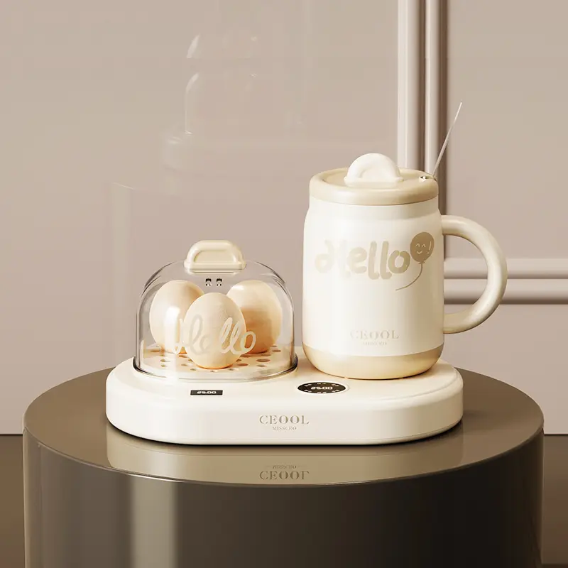 CEOOL ZC502 双座早餐机,蒸蛋器与加热杯,多功能小型厨房电器,支持 OEM/ODM