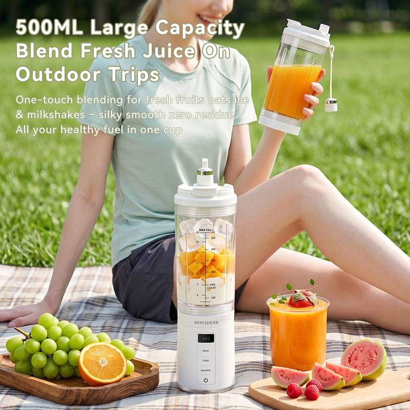 CEOOL FT611B portable juicer for outdoor travel, 500ml large capacity, USB rechargeable, OEM ODM