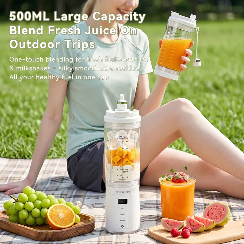 CEOOL FT611B 便携式榨汁机，专为户外旅行设计，500ml 大容量，USB 充电，支持 OEM/ODM