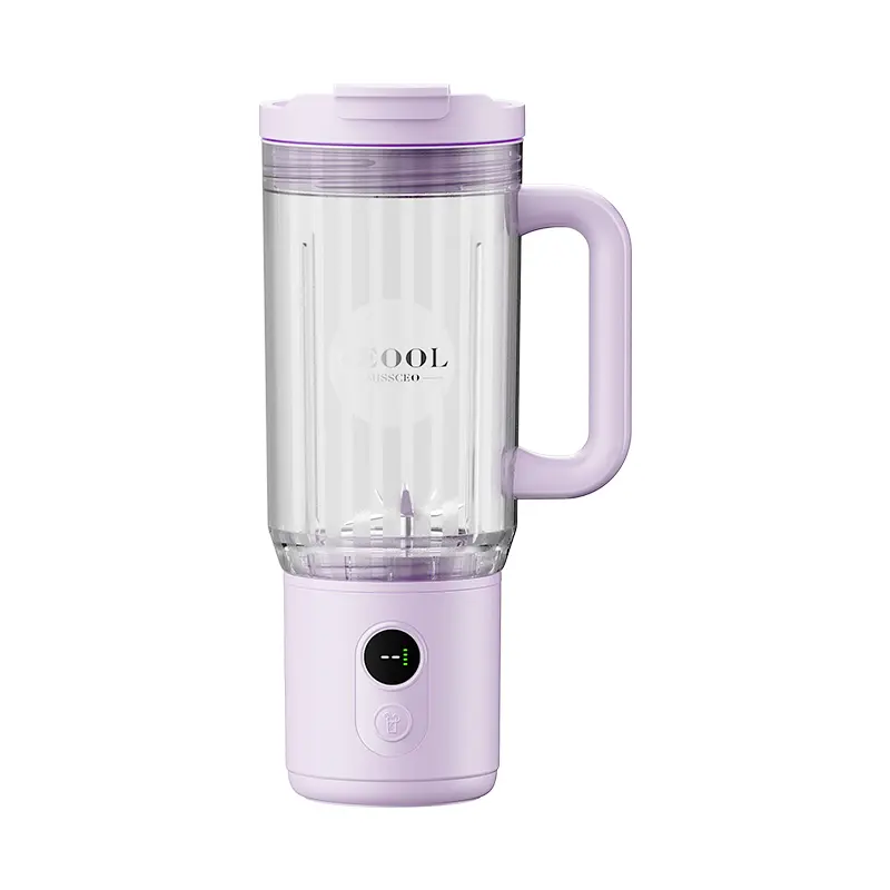 Purple DP833B portable blender with transparent cup and handle