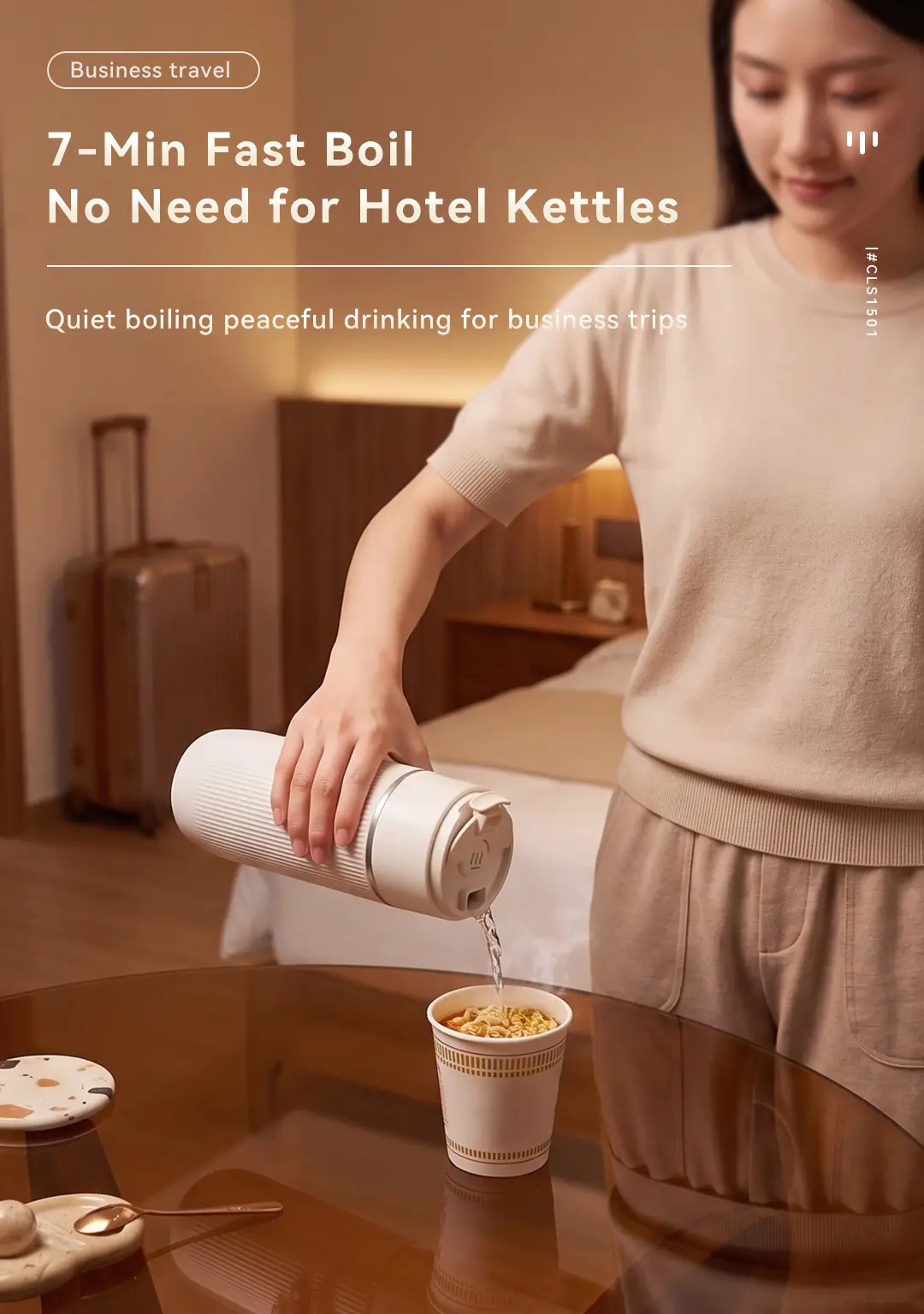 CEOOL CLS1501 portable boiling cup,7-min fast boil,quiet heating for business trip,OEM ODM
